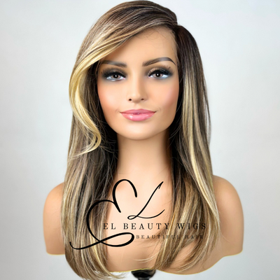 Estee - 18" Human Hair Blend Lace Front WIG