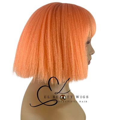 WIG | Orange Wig | Costume Wig | Natural-Looking Wig for Women | Easy Wear Synthetic Wig