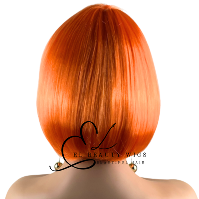 WIG | Orange Wig | Costume Wig | Natural-Looking Wig for Women | Easy Wear Synthetic Wig