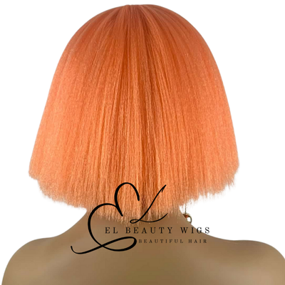 WIG | Orange Wig | Costume Wig | Natural-Looking Wig for Women | Easy Wear Synthetic Wig