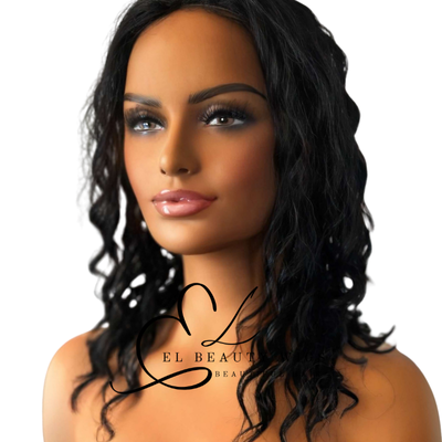 WIG | HALF-WIG | Black Wig | Wavy Wig | Curly Black Wig | Natural-Looking Wig for Women | Easy Wear Synthetic Wig