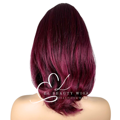 WIG | Burgundy Wig | Natural-Looking Wig for Women | Easy Wear Synthetic Wig
