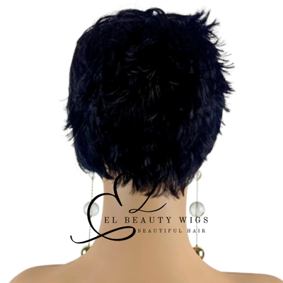 WIG | Black Wig | Black Pixie Wig | Natural-Looking Wig for Women | Easy Wear Synthetic Wig