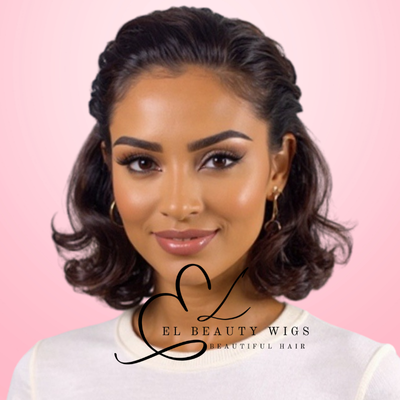 WIG | HALF-WIG | Brown Wig | Headband Wig | Natural-Looking Wig for Women | Easy Wear Synthetic Wig