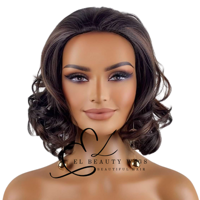 WIG | HALF-WIG | Brown Wig | Headband Wig | Natural-Looking Wig for Women | Easy Wear Synthetic Wig