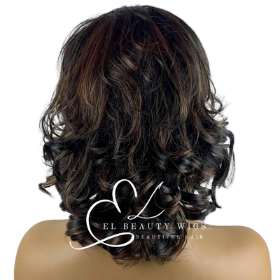 WIG | HALF-WIG | Brown Wig | Headband Wig | Natural-Looking Wig for Women | Easy Wear Synthetic Wig