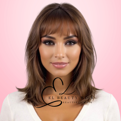 WIG | Golden Brown Wig | Brown Wig | Natural-Looking Wig for Women | Easy Wear Synthetic Wig