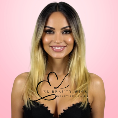 WIG | Golden Blonde Wig | Natural-Looking Wig for Women | Lace Front Human Hair Blend Wig