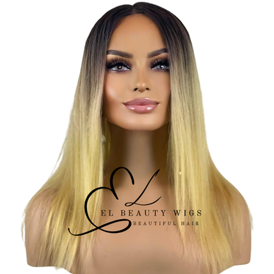 WIG | Golden Blonde Wig | Natural-Looking Wig for Women | Lace Front Human Hair Blend Wig