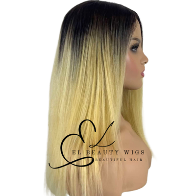 WIG | Golden Blonde Wig | Natural-Looking Wig for Women | Lace Front Human Hair Blend Wig