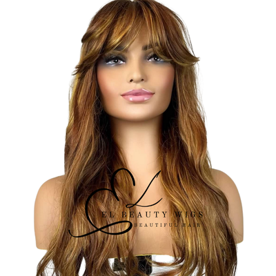 WIG | Red Wig | Long Wig | Ginger Wig | Natural-Looking Wig for Women | Easy Wear Synthetic Wig