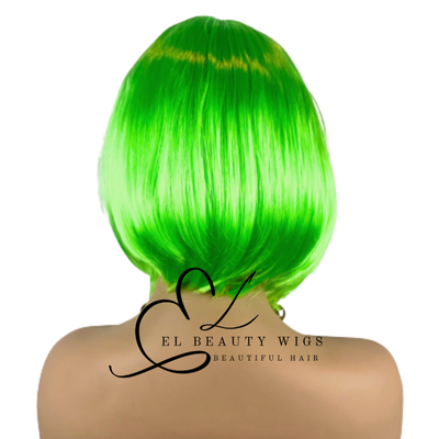 WIG | Green Wig | Costume Wig | Natural-Looking Wig for Women | Easy Wear Synthetic Wig