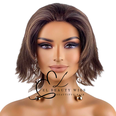 WIG | HALF-WIG | Light Golden Brown Wig | Natural-Looking Wig for Women | Easy Wear Synthetic Wig
