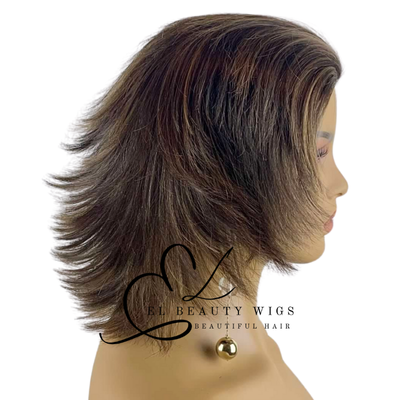 WIG | HALF-WIG | Light Golden Brown Wig | Natural-Looking Wig for Women | Easy Wear Synthetic Wig