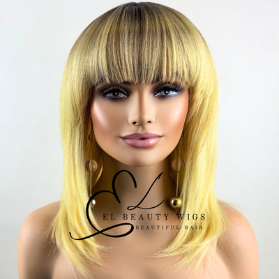 June - 14" Human Hair Blend Full WIG