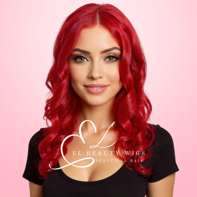 WIG | Red Wig | Curly Wig | Natural-Looking Wig for Women | Easy Wear Synthetic Wig