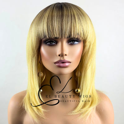 June - 14" Human Hair Blend Full WIG