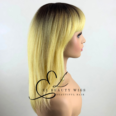 June - 14" Human Hair Blend Full WIG