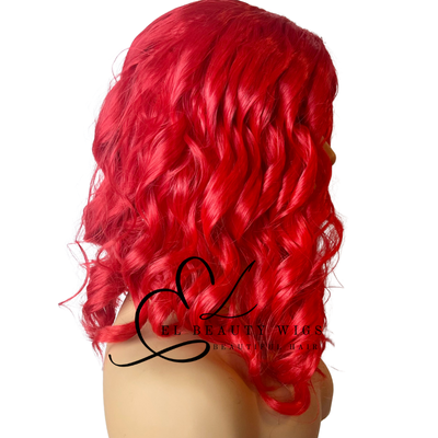 WIG | Red Wig | Curly Wig | Natural-Looking Wig for Women | Easy Wear Synthetic Wig