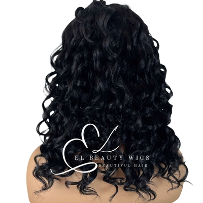 WIG | Black Wig | Natural-Looking Wig for Women | Lace Front Human Hair Blend Wig