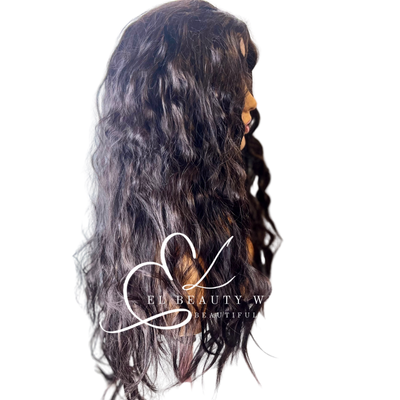 WIG | Brown Wig | Long Curly Wig | Natural-Looking Wig for Women | Easy Wear Synthetic Wig