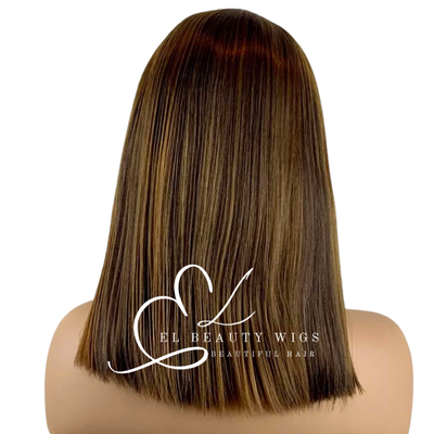 WIG | Light Brown Wig | Headband Wig | Natural-Looking Wig for Women | Easy Wear Human Hair Blend Wig