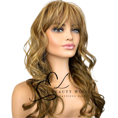 WIG | Golden Blonde Wig | Blonde Wig | Natural-Looking Wig for Women | Easy Wear Human Hair Blend Wig