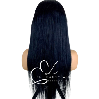 WIG | Black Wig | Headband Wig | Natural-Looking Wig for Women | Easy Wear Human Hair Blend Wig