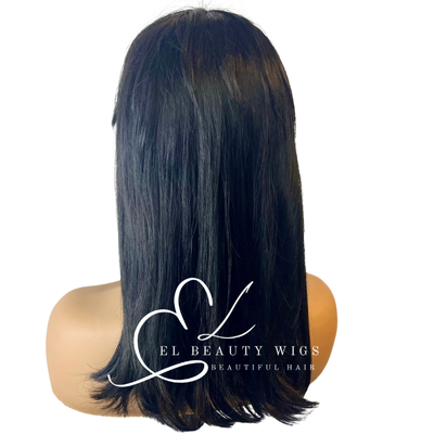 WIG | Black Wig | Wig with Bangs | Natural-Looking Wig for Women | Easy Wear Synthetic Wig