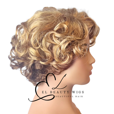 WIG | Blonde Wig | Short Wig | Curly Wig| Natural-Looking Wig for Women | Easy Wear Synthetic Wig