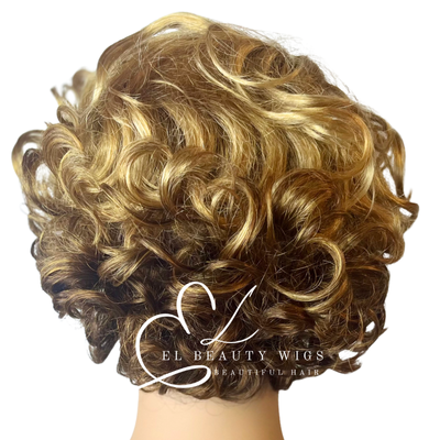 WIG | Blonde Wig | Short Wig | Curly Wig| Natural-Looking Wig for Women | Easy Wear Synthetic Wig