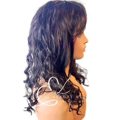 WIG | Black Wig | Curly Wig | Natural-Looking Wig for Women | Easy Wear Synthetic Wig