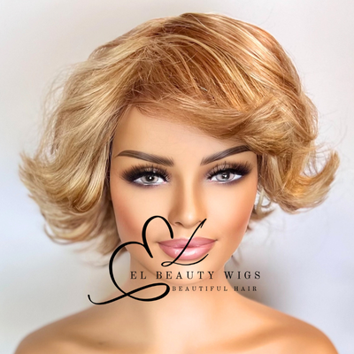 WIG | Blonde Wig | Short Blonde Wig | Natural-Looking Wig for Women | Easy Wear Synthetic Wig