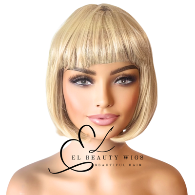 WIG | Blonde Wig | Short Blonde Wig | Natural-Looking Wig for Women | Easy Wear Synthetic Wig