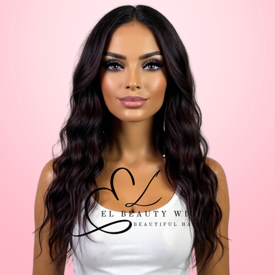 WIG | Deep Burgundy Wig | Wine Color | Natural-Looking Wig for Women | Lace Front Human Hair Blend Wig