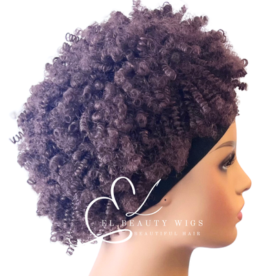 WIG | Afro Wig | Brown Wig | Headband Wig | Natural-Looking Wig for Women | Easy Wear Synthetic Wig