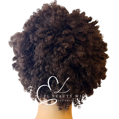 WIG | Afro Wig | Brown Wig | Headband Wig | Natural-Looking Wig for Women | Easy Wear Synthetic Wig