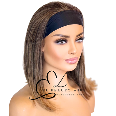 WIG | Golden Brown Wig | Headband Wig | Natural-Looking Wig for Women | Easy Wear Synthetic Wig