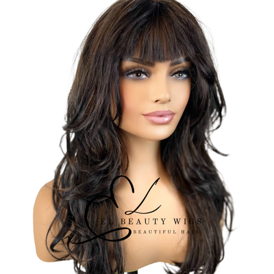 WIG | Black Wig | Long Black Wig | Natural-Looking Wig for Women | Easy Wear Synthetic Wig