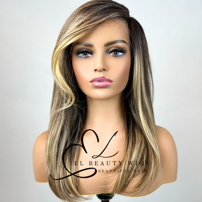 Estee - 18" Human Hair Blend Lace Front WIG