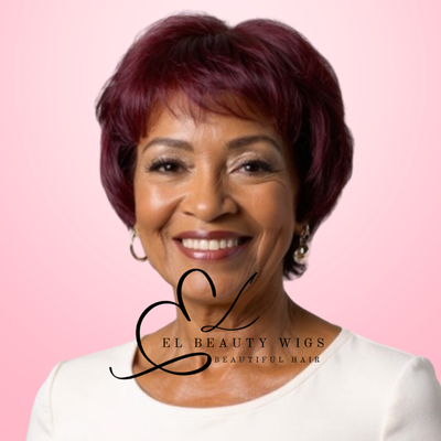 WIG | Burgundy Wig | Short Burgundy Wig | Natural-Looking Wig for Women | Easy Wear Synthetic Wig