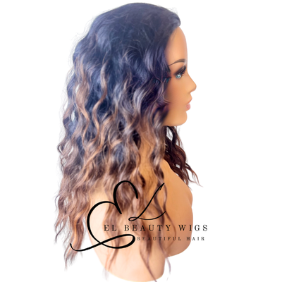 WIG | HALF-WIG | Black Wig | Ombre Wig | Long Wig for Women | Natural-Looking Wig for Women | Easy Wear Synthetic Wig