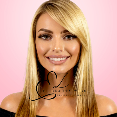 WIG | Blonde Wig | Natural-Looking Wig for Women | Easy Wear Human Hair Blend Wig