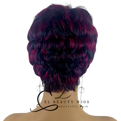 WIG | Burgundy Wig | Short Burgundy Wig | Natural-Looking Wig for Women | Easy Wear Synthetic Wig