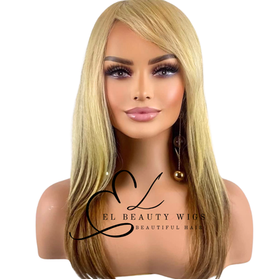 WIG | Blonde Wig | Natural-Looking Wig for Women | Easy Wear Human Hair Blend Wig