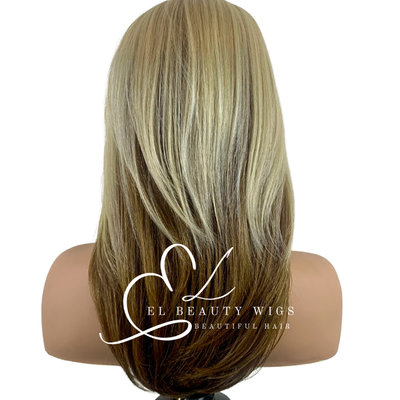 WIG | Blonde Wig | Natural-Looking Wig for Women | Easy Wear Human Hair Blend Wig