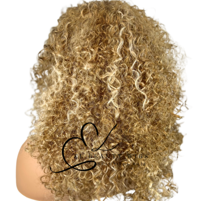 WIG | Rich Golden Blonde Wig | Natural-Looking Wig for Women | Lace Front Human Hair Blend Wig