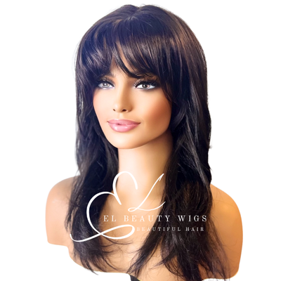 WIG | Black Wig | Long Black Wig | Natural-Looking Wig for Women | Easy Wear Synthetic Wig