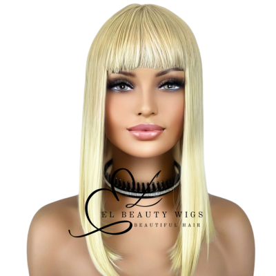 WIG | Light Blonde Wig | Natural-Looking Wig for Women | Easy Wear Human Hair Blend Wig