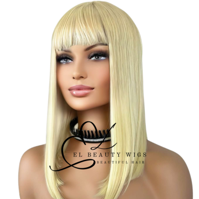 WIG | Light Blonde Wig | Natural-Looking Wig for Women | Easy Wear Human Hair Blend Wig